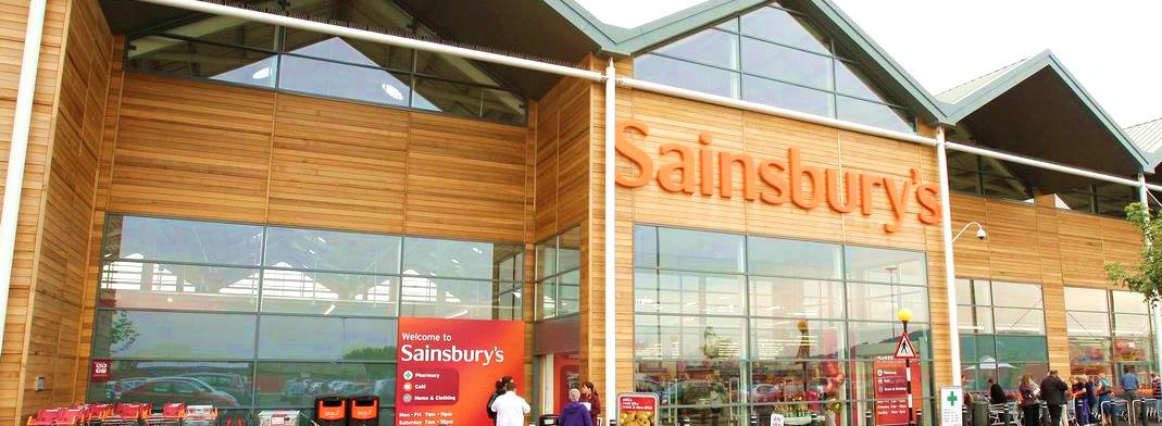 Exterior of a modern Sainsbury's supermarket store