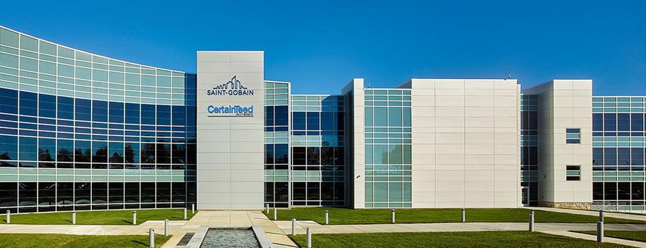 Saint-Gobain corporate headquarters building with glass facade